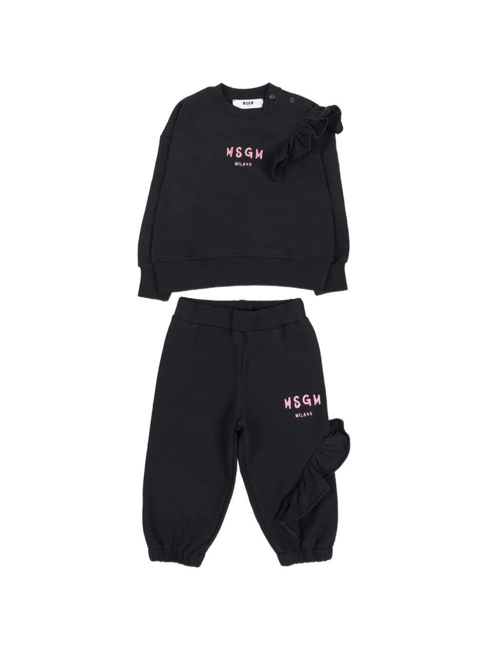 MSGM Kids ruffled tracksuit Zwart