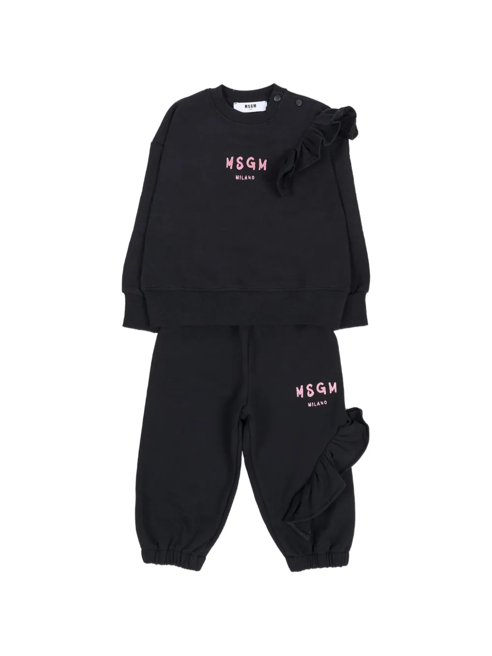 MSGM Kids Jogginganzug mit Rüschen - Schwarz