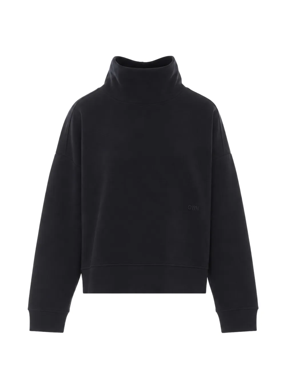 Own High-neck Embroidered Sweater In Schwarz