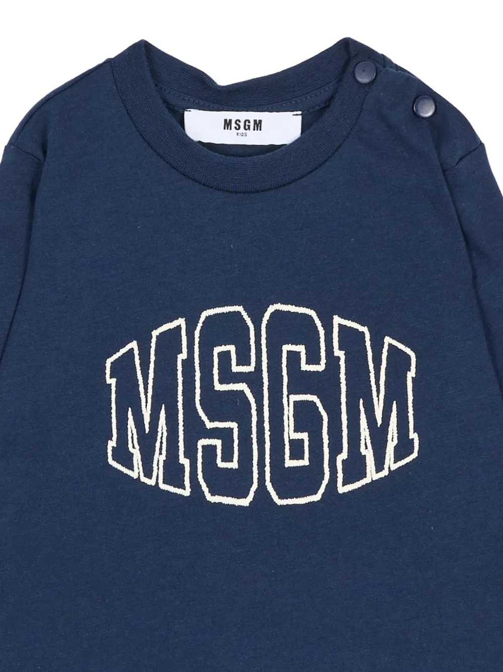 MSGM Kids T-shirt met lange mouwen en logo-print Blauw