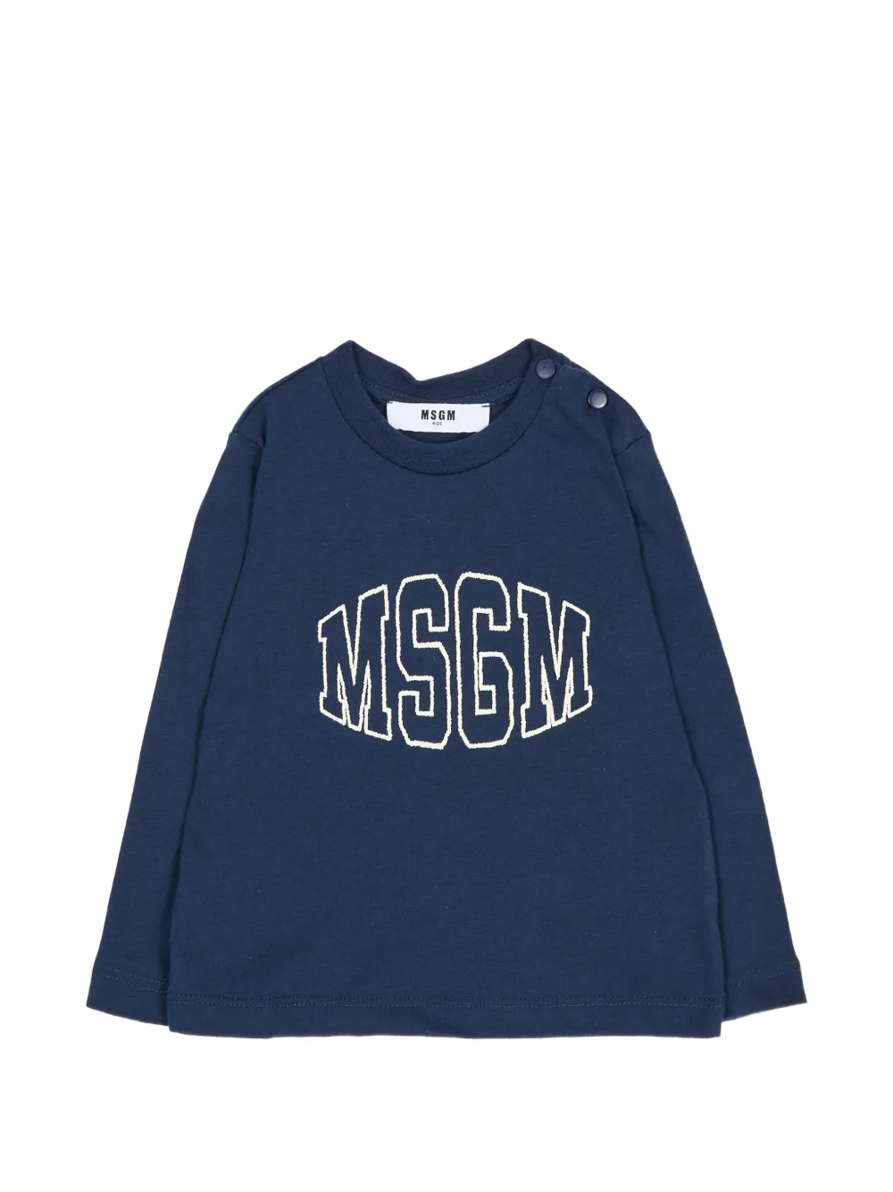 MSGM Kids Langarmshirt mit Logo-Print - Blau