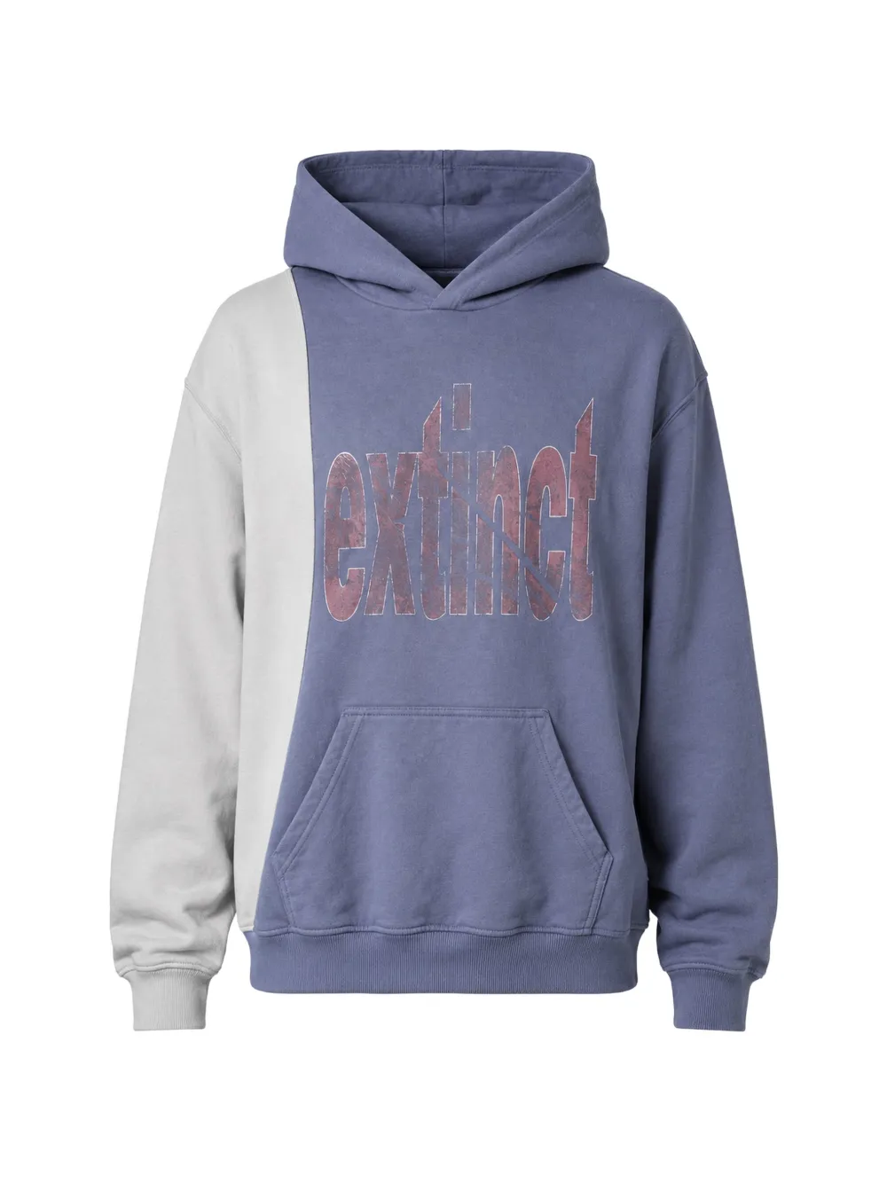 Esprit Bleached-effect Panelled Hoodie In Blau