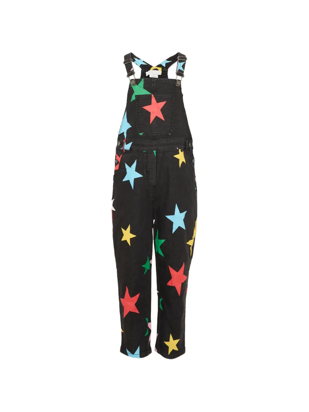 Stella McCartney Kids star-print denim dungarees - Nero