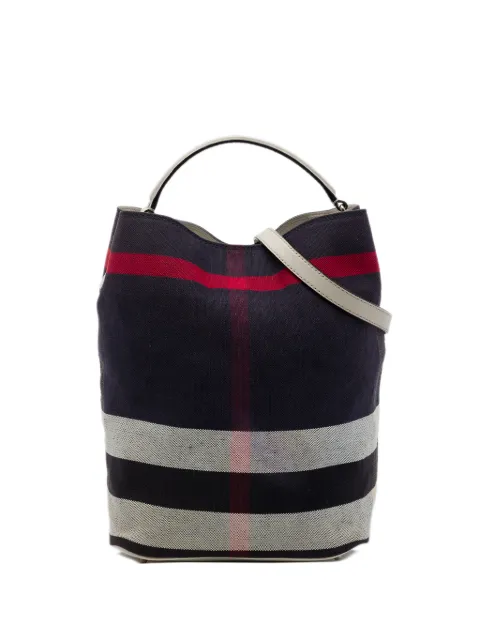 Burberry Pre-Owned 2000-2017 Medium Mega Check Canvas Ashby Bucket Bag satchel
