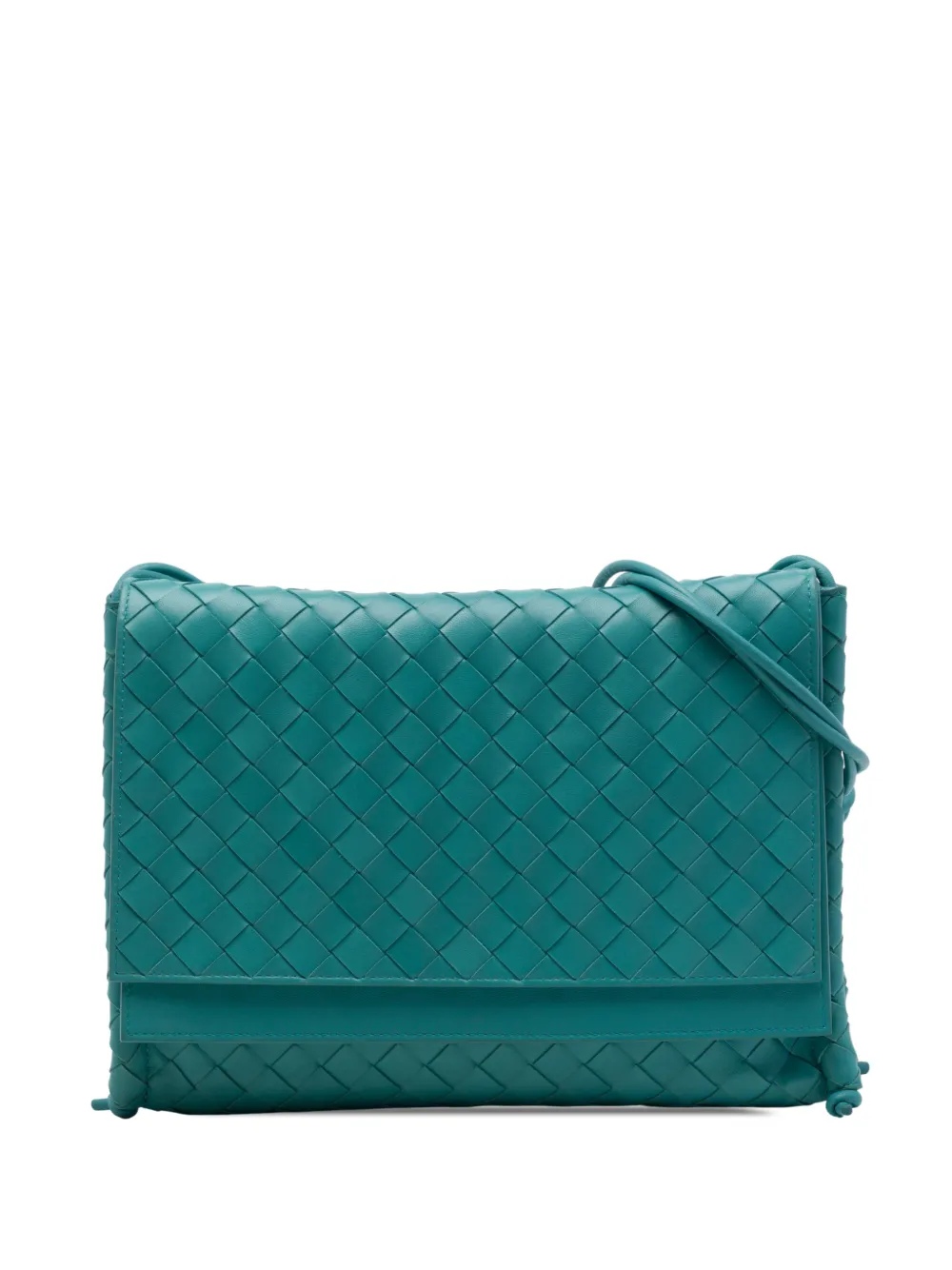 Bottega Veneta Pre-Owned 2012-2026 Intrecciato BV Fold Umhängetasche aus Nappaleder - Blau