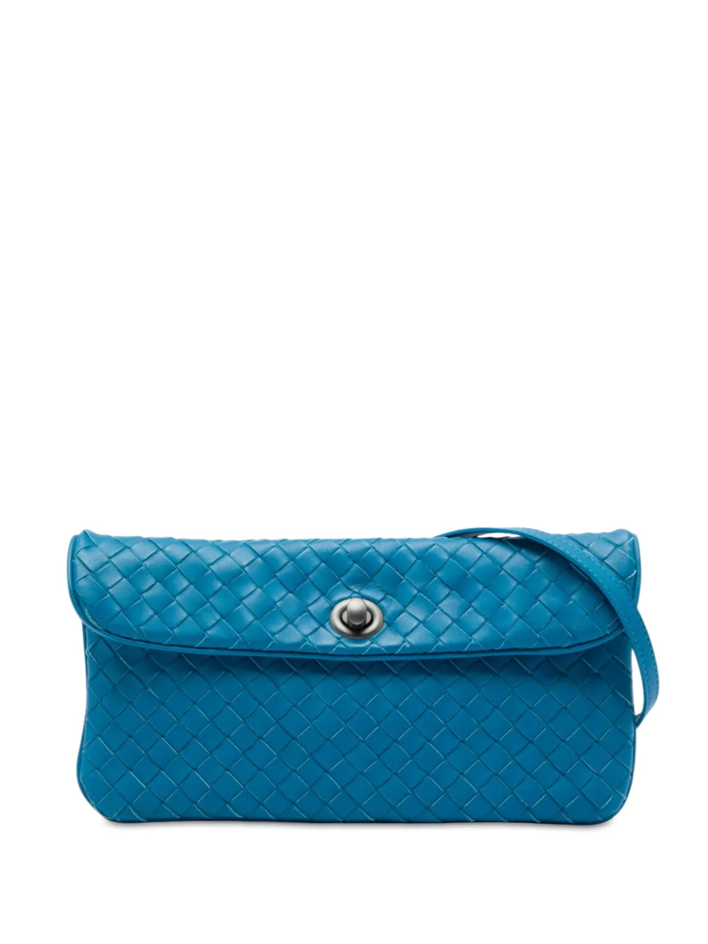 Bottega Veneta Pre-Owned 2010 mini Intrecciato Turn Lock Umhängetasche aus Nappaleder - Blau