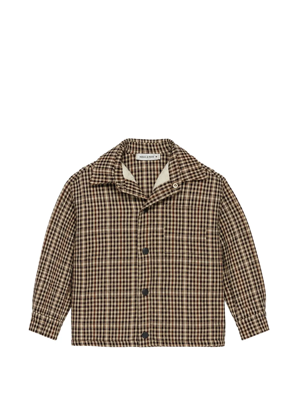 Manuel Ritz Kids check-pattern faux-fur-lined bomber jacket - Marrone