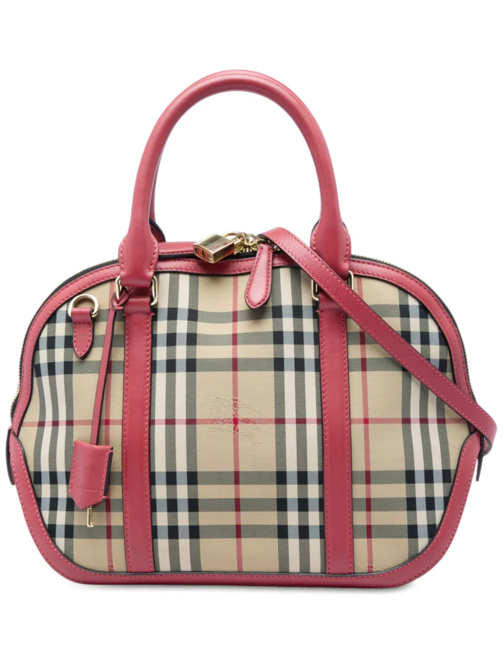 Burberry Pre-Owned 2000-2017 kleine Bowlingtasche mit Haymarket Check - Nude