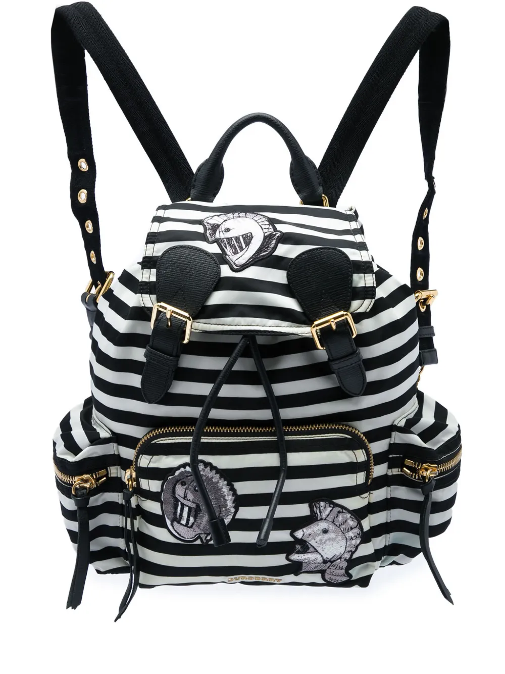 Burberry Pre-Owned sac à dos Runway médium en nylon rayé (2000-2017) - Noir