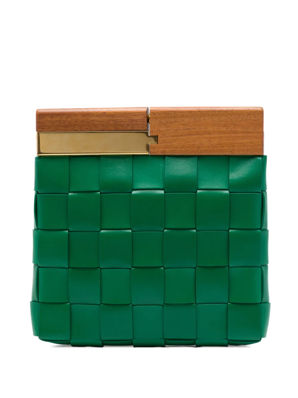 Bottega Veneta Pre-Owned pochette The Snap en cuir d'agneau Maxi Intrecciato (2012-2026) - Vert