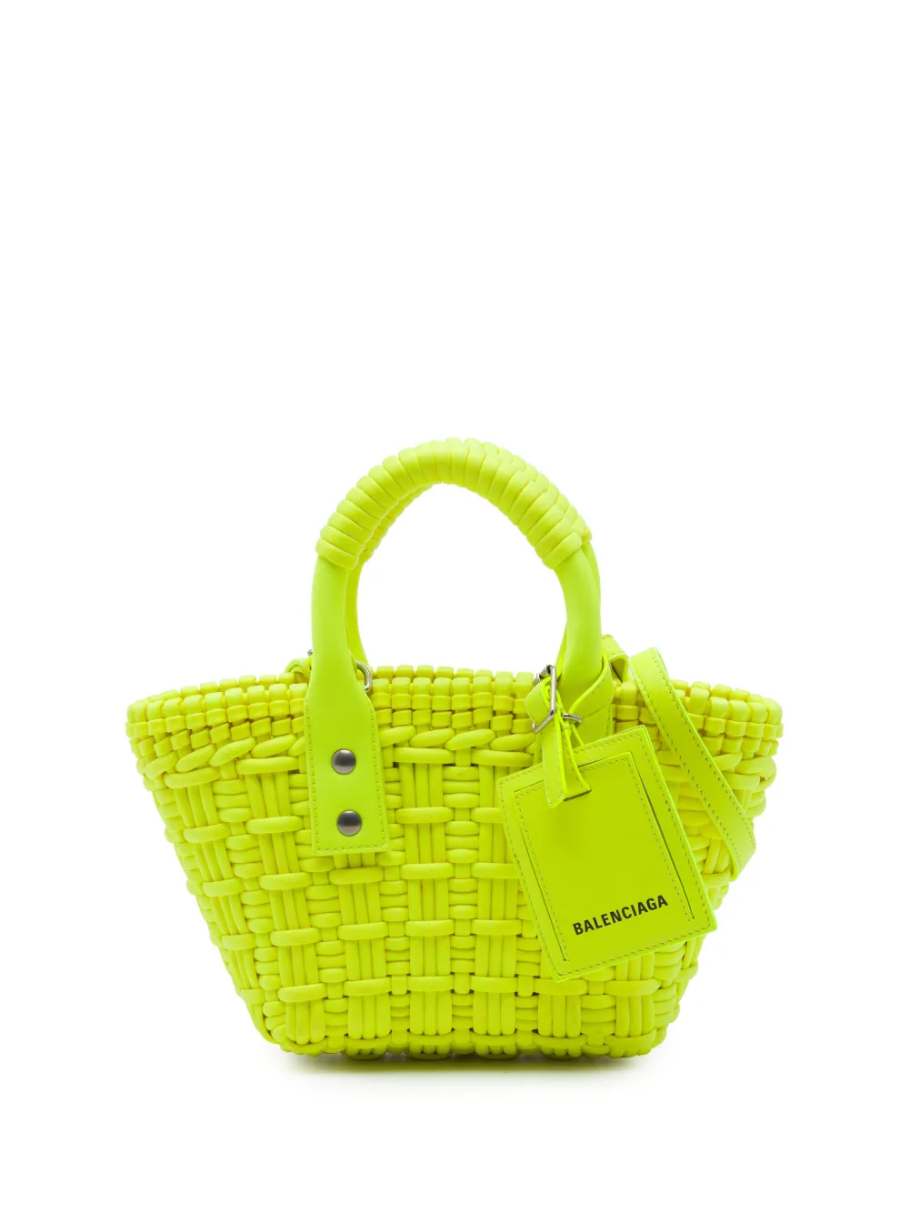 Balenciaga Pre-Owned 2022 Bistro Basket Bag XXS Satchel-Tasche aus Faux-Leder - Gelb