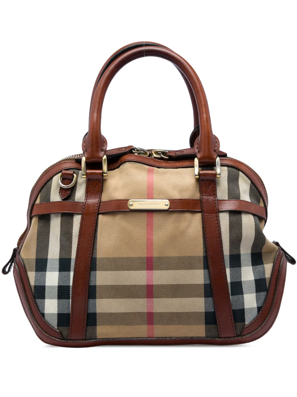 Burberry Pre-Owned 2000-2017 kleine Bridle Orchard Satchel-Tasche mit House Check - Braun