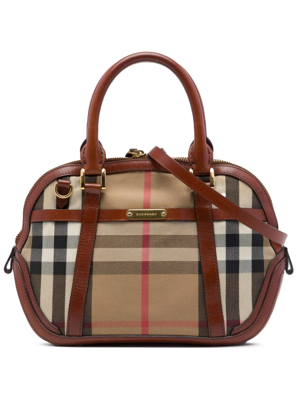 Burberry Pre-Owned 2000-2017 kleine Bridle Orchard Satchel-Tasche mit House Check - Braun