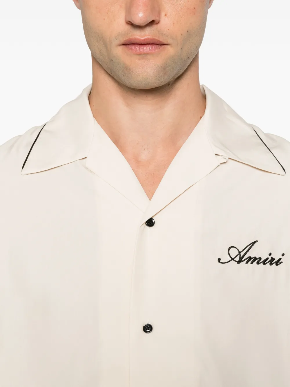 AMIRI Overhemd met grafische patch en bies Beige