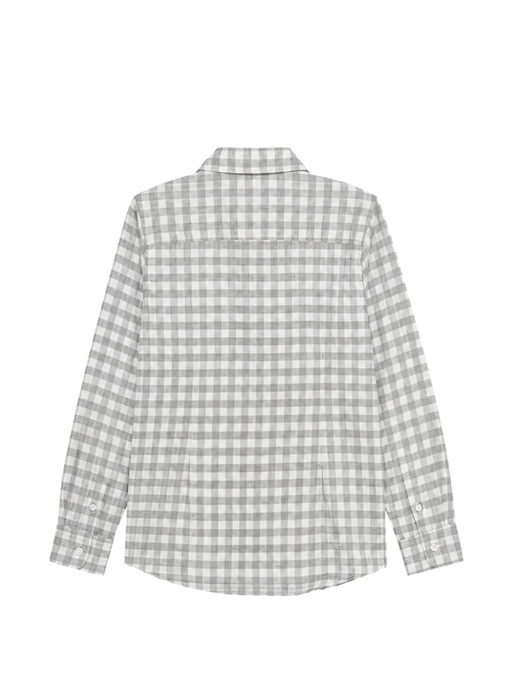 Manuel Ritz Kids Gingham-geruit shirt met geborduurd logo Wit