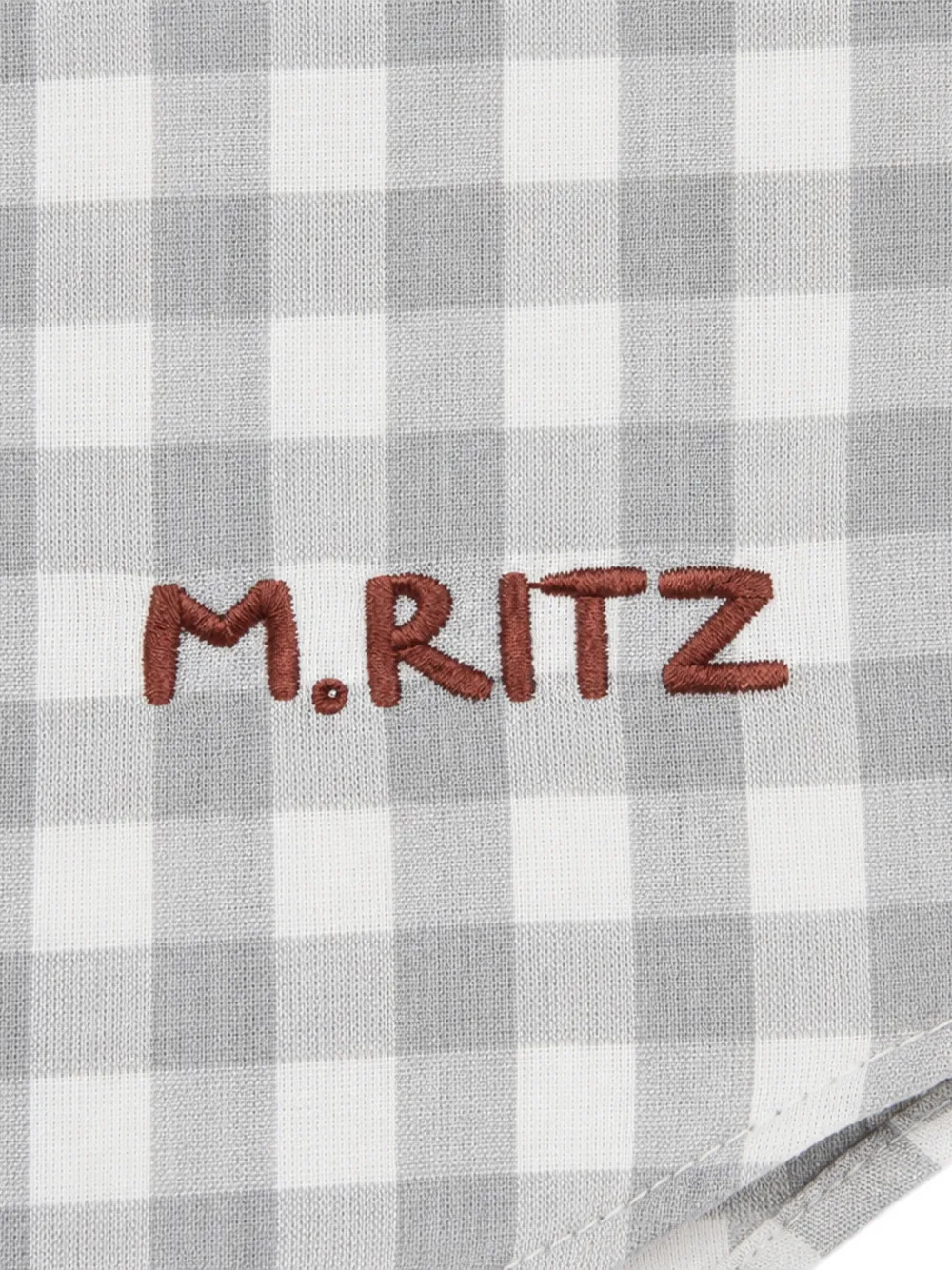 Manuel Ritz Kids Gingham-geruit shirt met geborduurd logo Wit