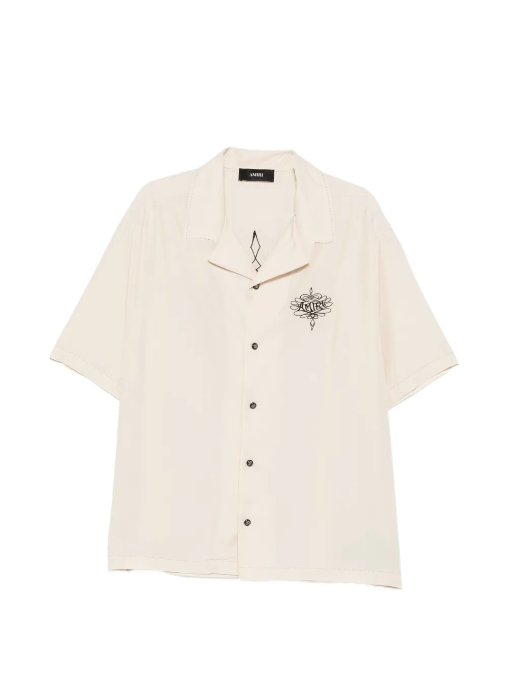 AMIRI logo-print camp-collar shirt