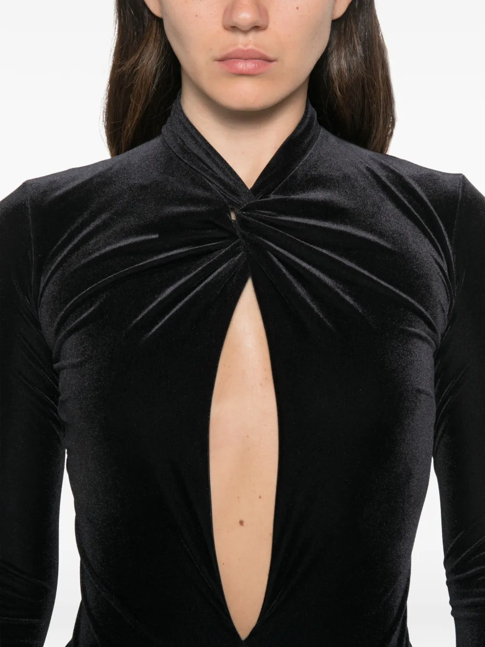 Amazuìn Zeda maxi-jurk met gedraaid detail en uitgesneden details Zwart