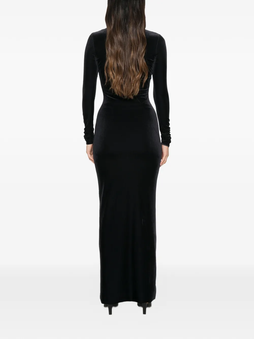 Amazuìn Zeda maxi-jurk met gedraaid detail en uitgesneden details Zwart