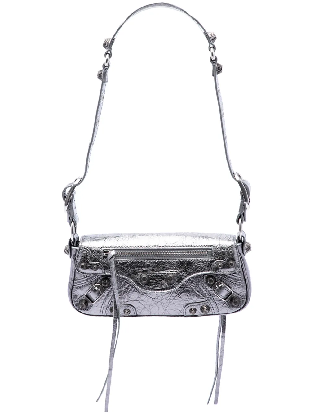 Balenciaga Pre-Owned 2011 Le Cagole XS Schultertasche aus Lammleder in Metallic-Optik - Silber