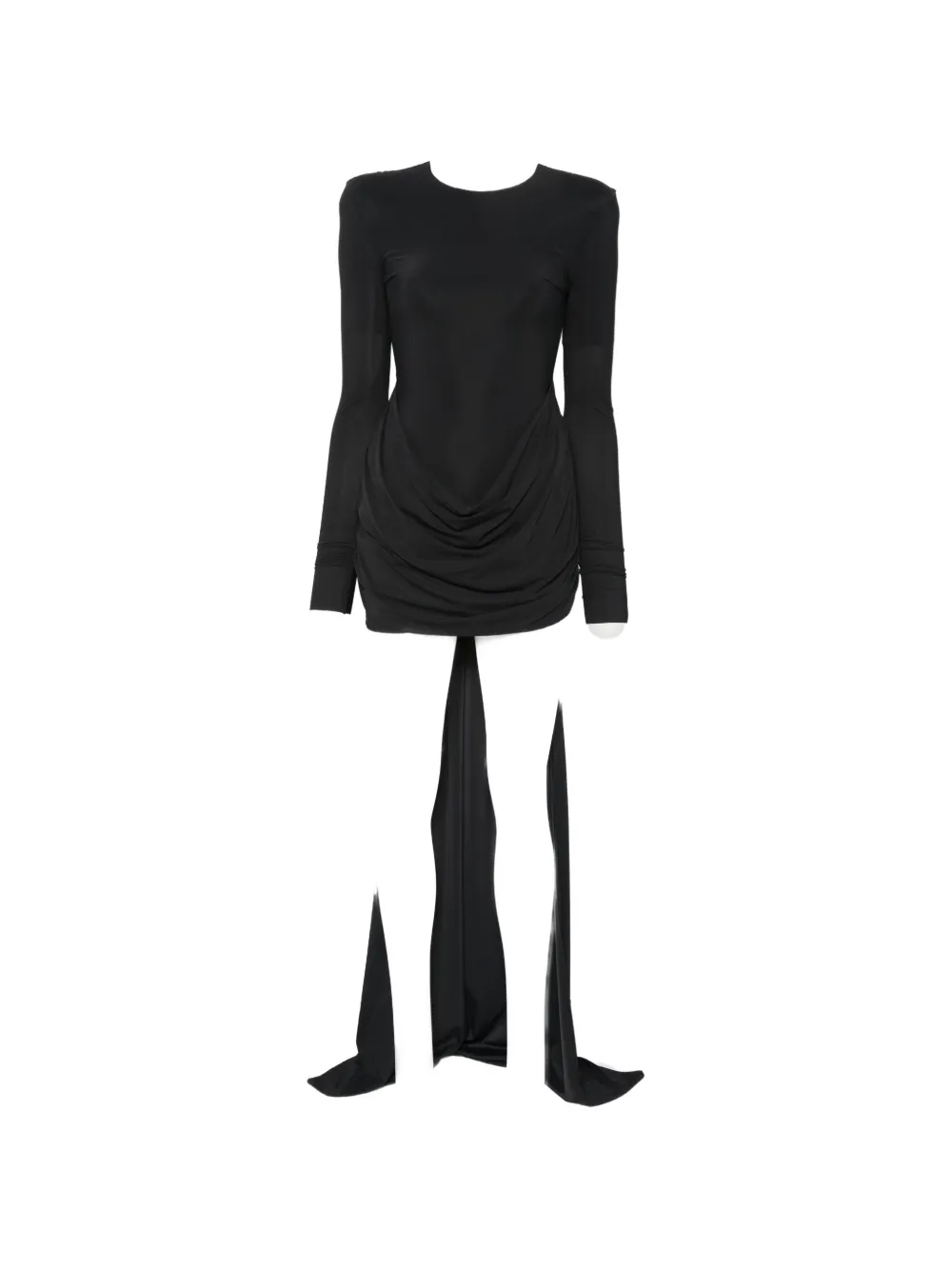 Amazuìn draped long-sleeve mini dress