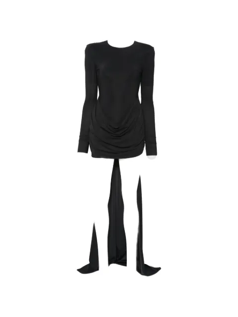 Amazuìn draped long-sleeve mini dress