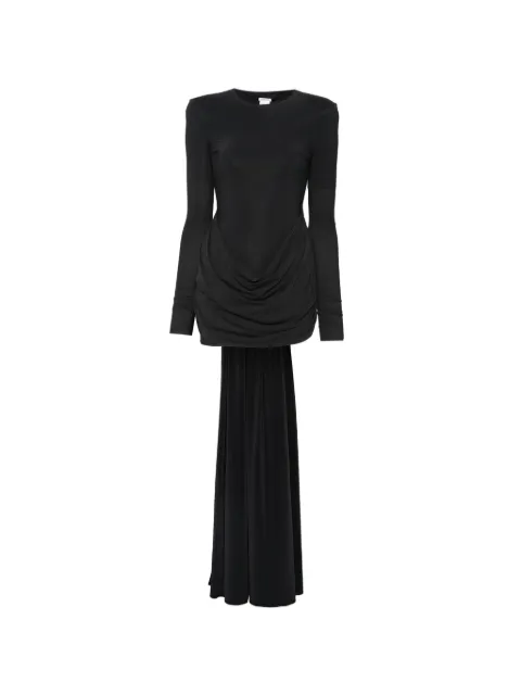 Amazuìn draped long-sleeve mini dress