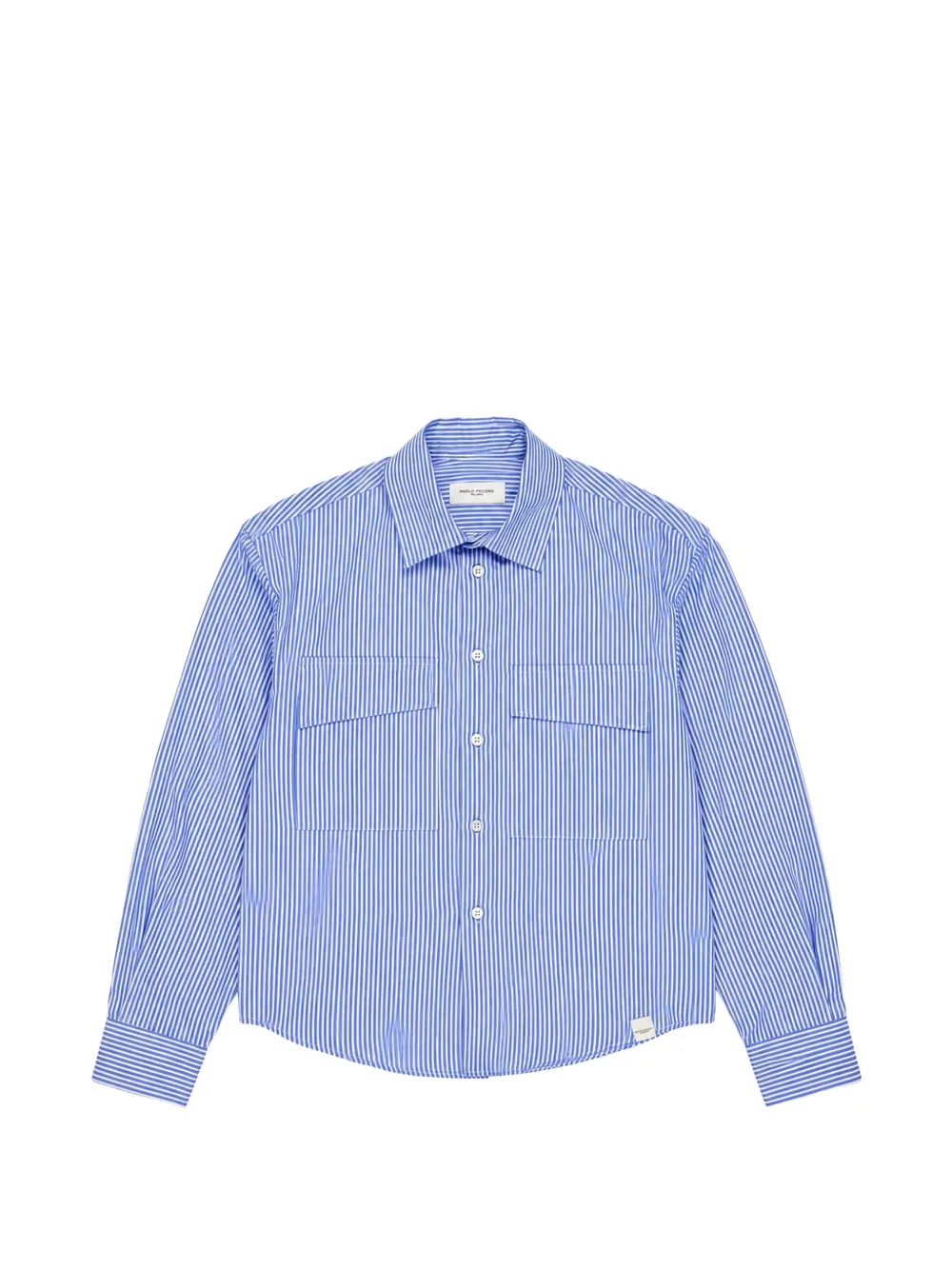 Paolo Pecora Kids chemise rayée à poche poitrine - Bleu Paolo Pecora Kids chemise rayée à poche poitrine - Bleu