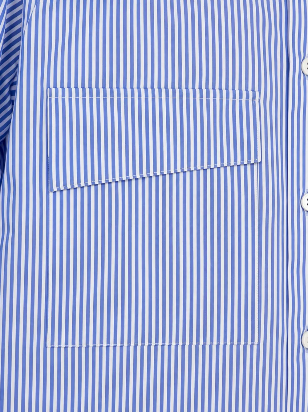 Paolo Pecora Kids vertical-stripe chest-pockets shirt Blauw