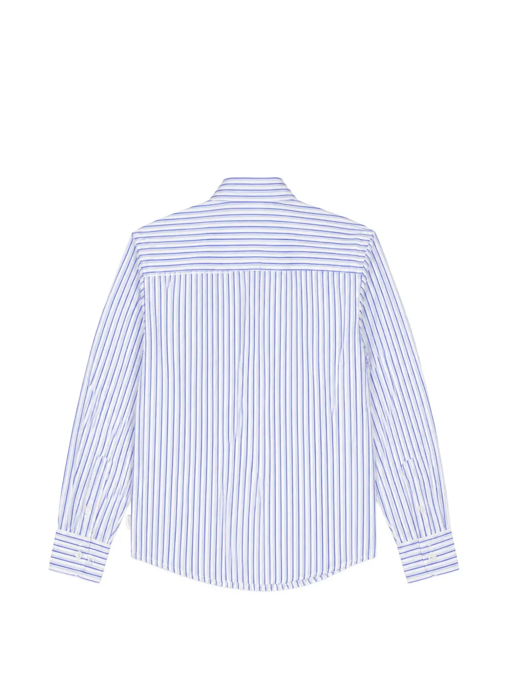 Paolo Pecora Kids Shirt met verticale strepen en borstzak Blauw