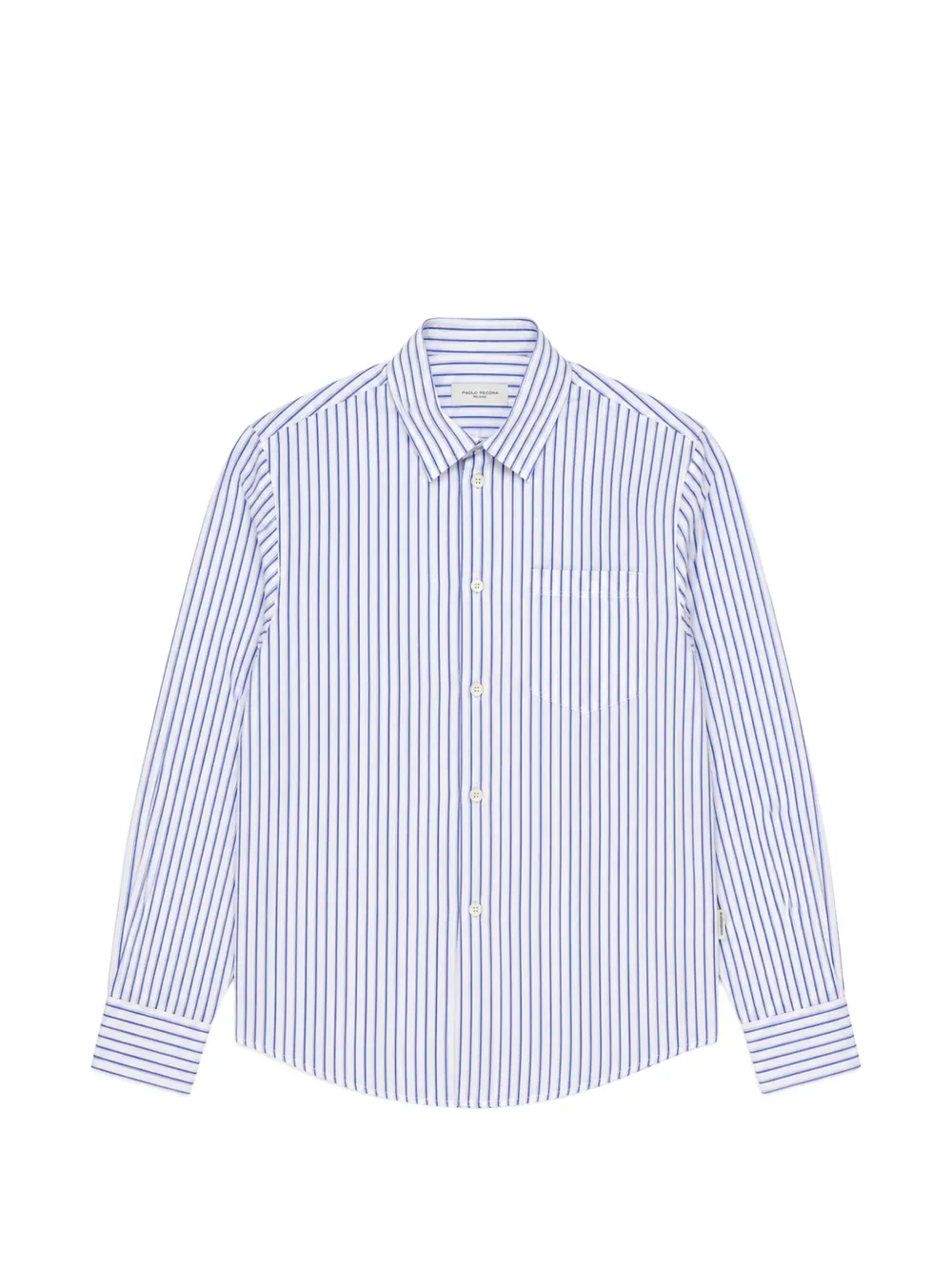 Paolo Pecora Kids chemise à rayures verticales et à poche poitrine - Bleu Paolo Pecora Kids chemise à rayures verticales et à poche poitrine - Bleu