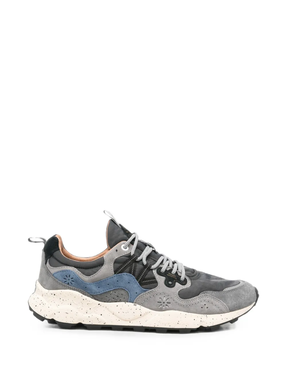 Flower Mountain Panelled Speckled-sole Sneakers In Gray