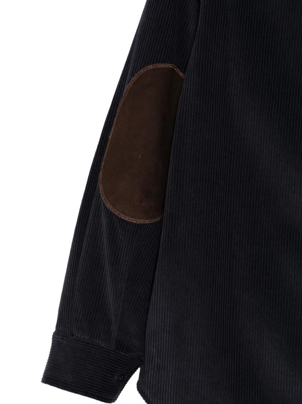 Semicouture Ribfluwelen blouse met elleboogpatch Blauw