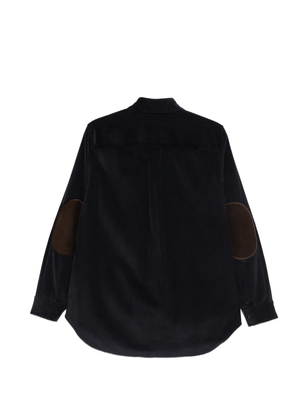 Semicouture Ribfluwelen blouse met elleboogpatch Blauw
