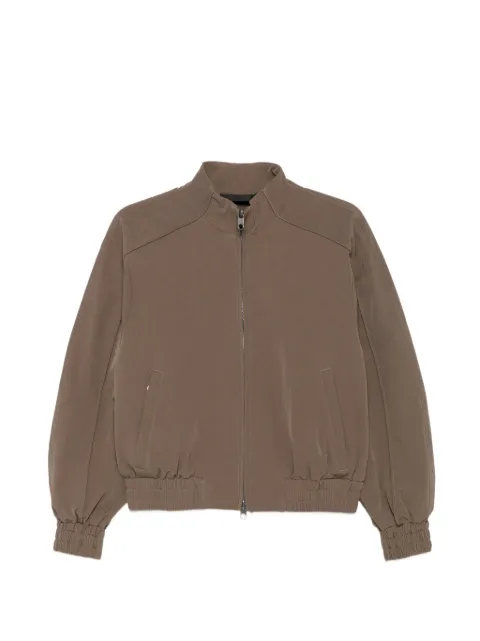 Rains logo-patch zip-up jacket