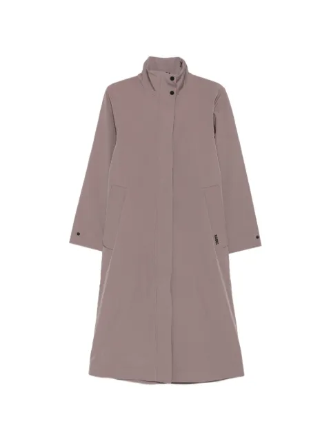Rains hooded concealed-fastening coat