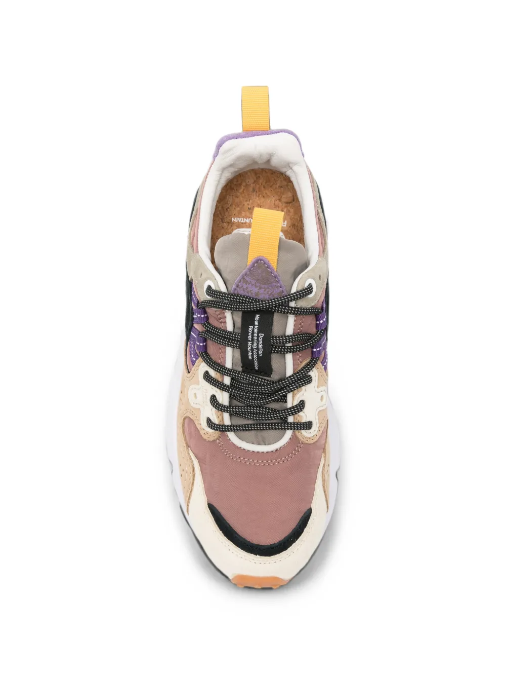 FLOWER MOUNTAIN perforated panelled sneakers Beige