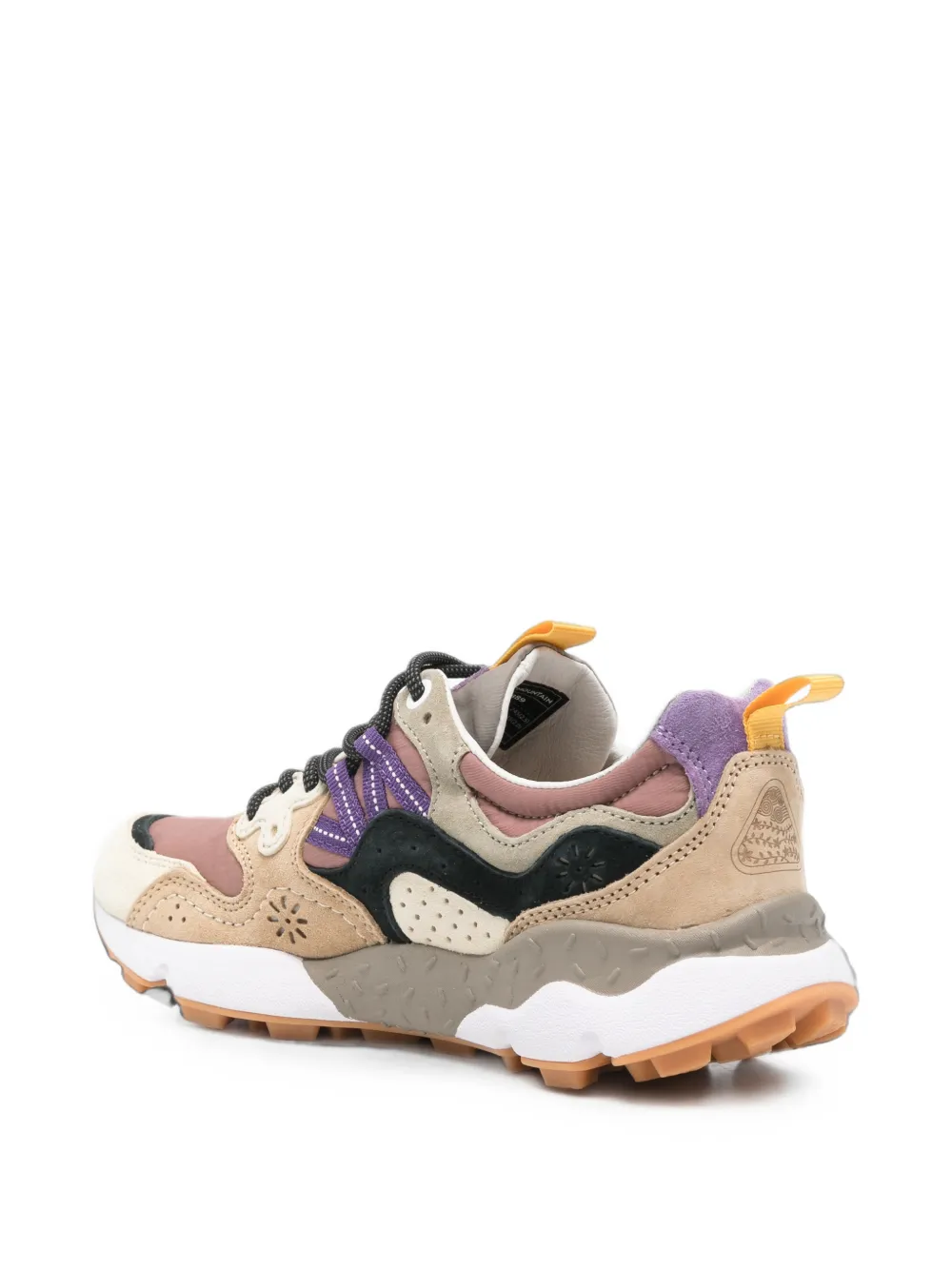 FLOWER MOUNTAIN perforated panelled sneakers Beige