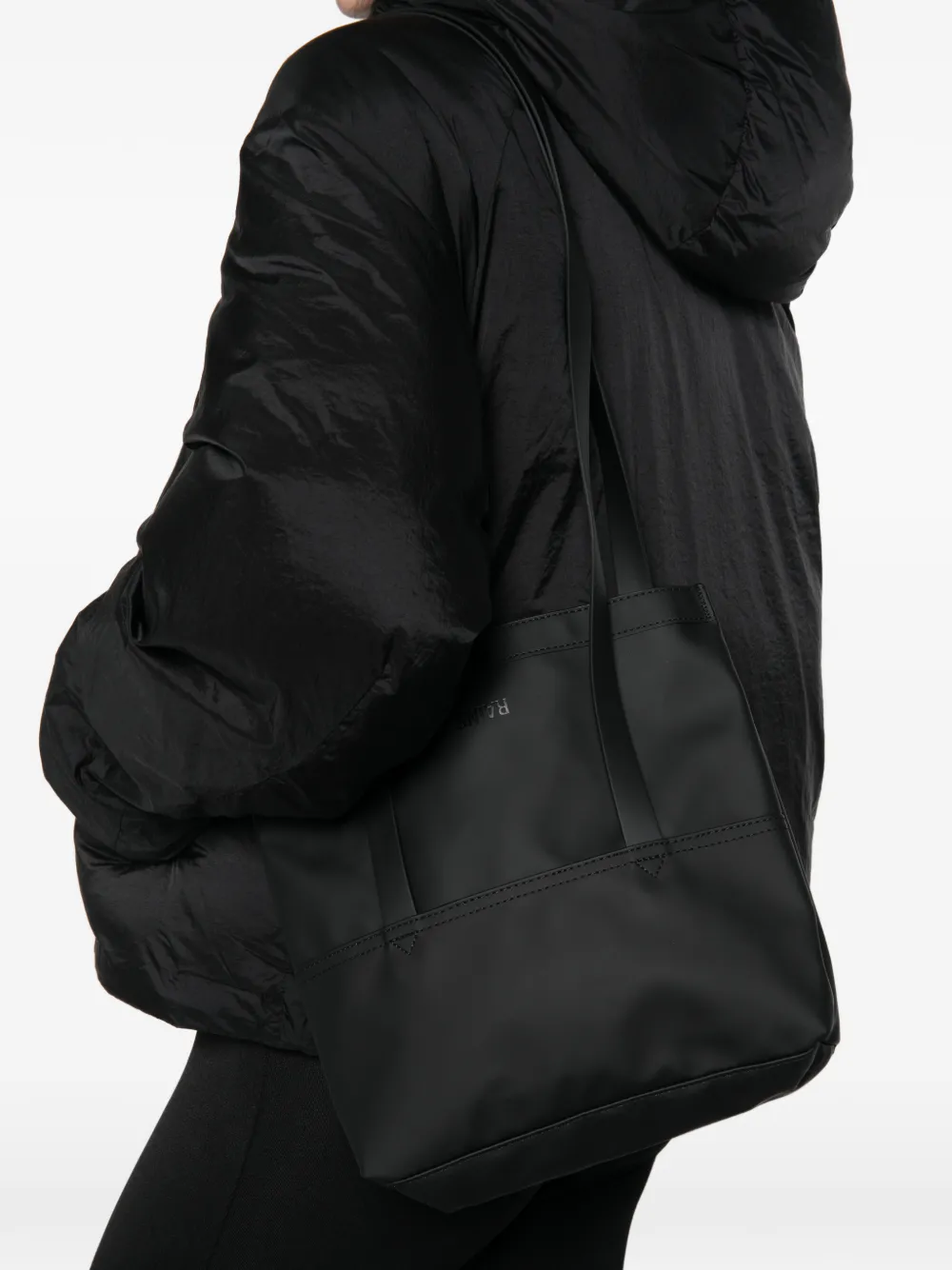 Rains Schoudertas met logoprint Zwart