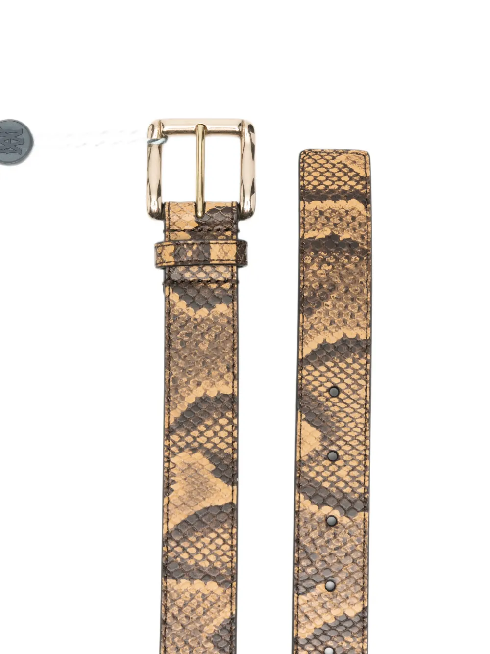 AMIRI snake-effect buckle belt Bruin
