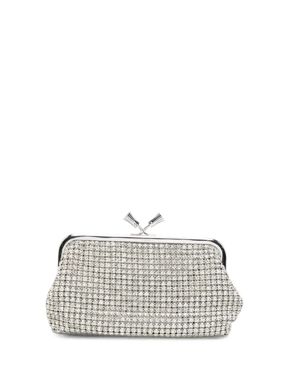 Anya Hindmarch crystal-embellished tassel-clasp clutch bag