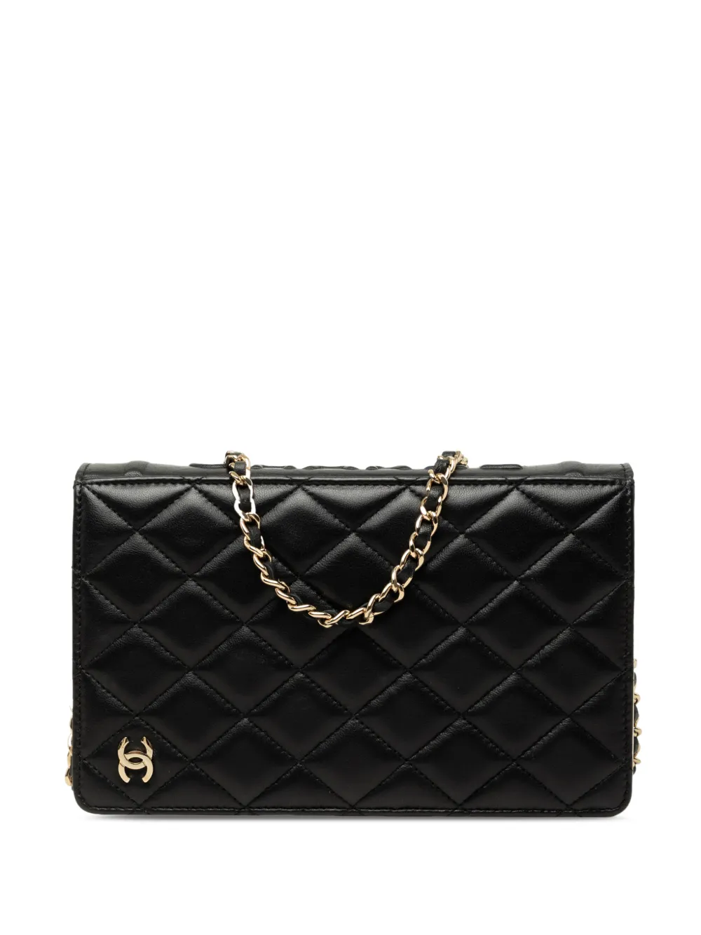 CHANEL Pre-Owned 2021-2026 Quilted Lambskin Book Wallet On Chain crossbody bag - Nero