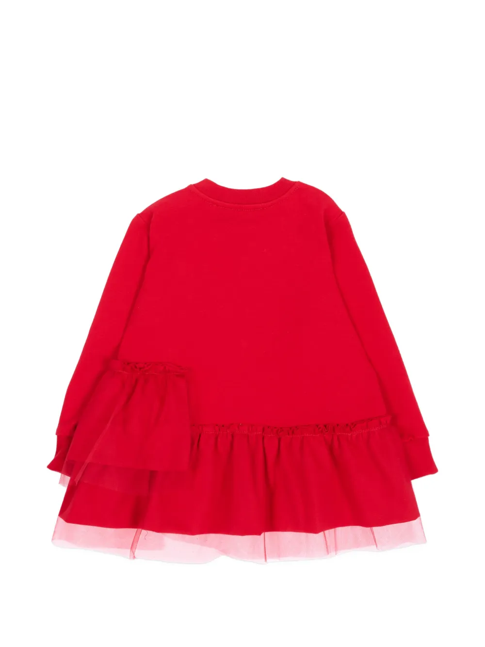 MSGM Kids crystal-embellished ruffled dress Rood