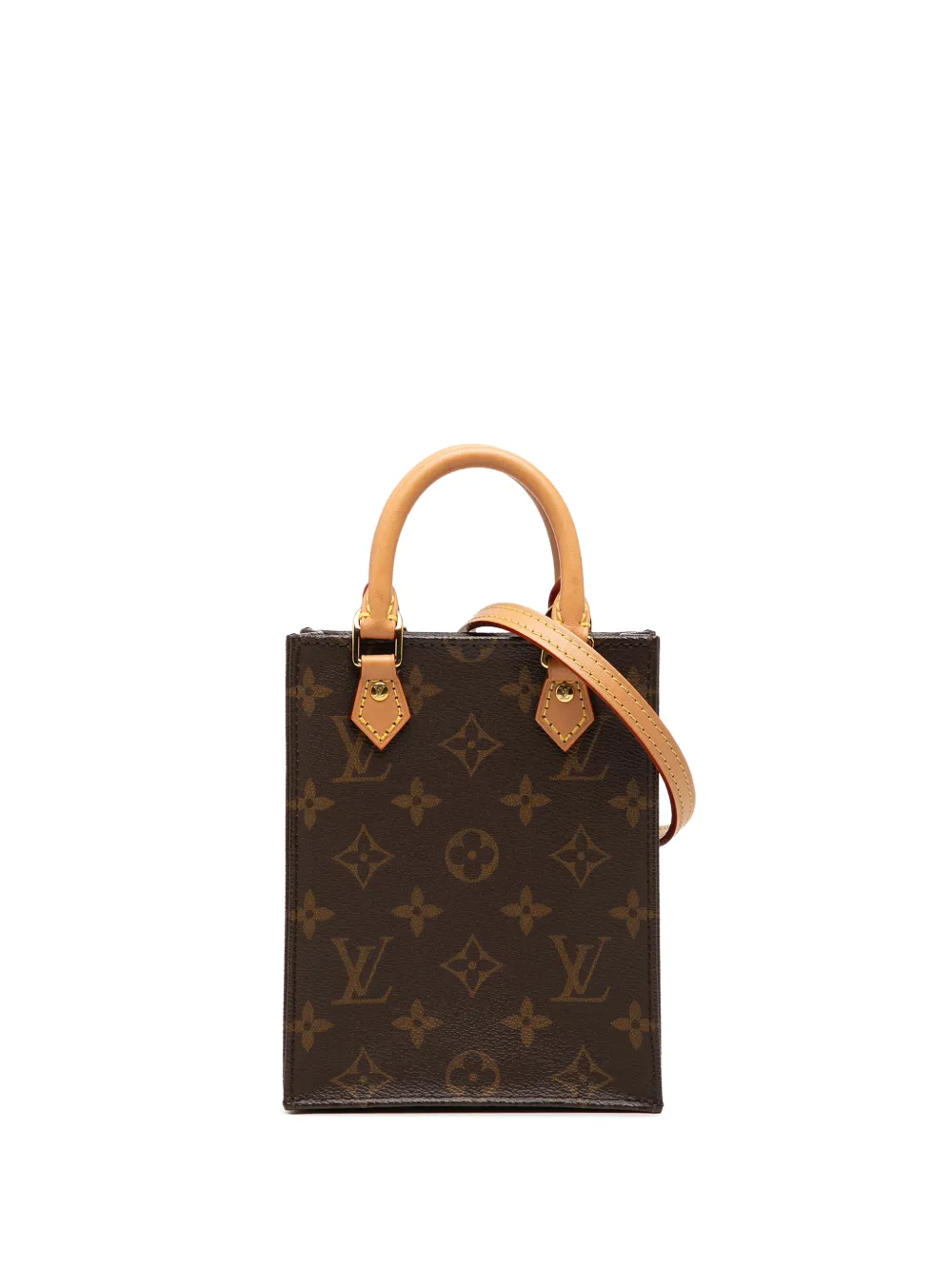 Louis Vuitton Pre-Owned 2021 Monogram Petit Sac Plat Satchel-Tasche - Braun