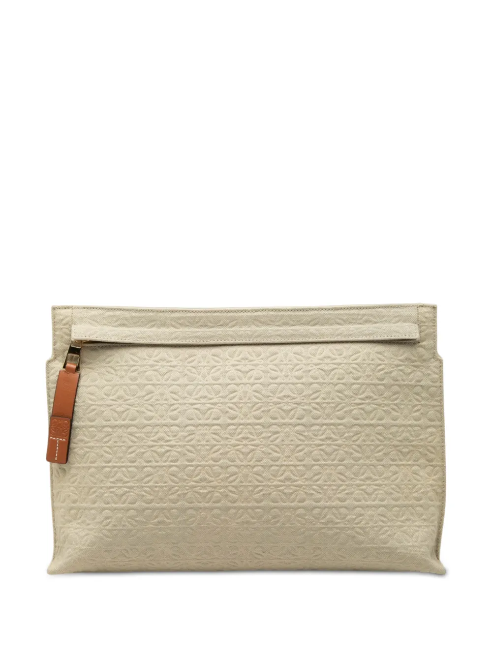 Loewe Pre-Owned 2016 Anagram Repeat T Clutch aus Canvas - Nude