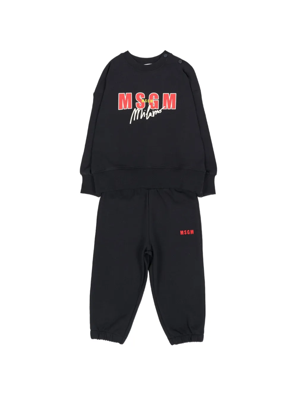MSGM Kids Jogginganzug mit Logo-Print - Schwarz