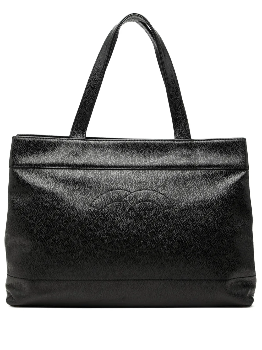 CHANEL Pre-Owned 2002-2003 CC Caviar tote bag - Nero