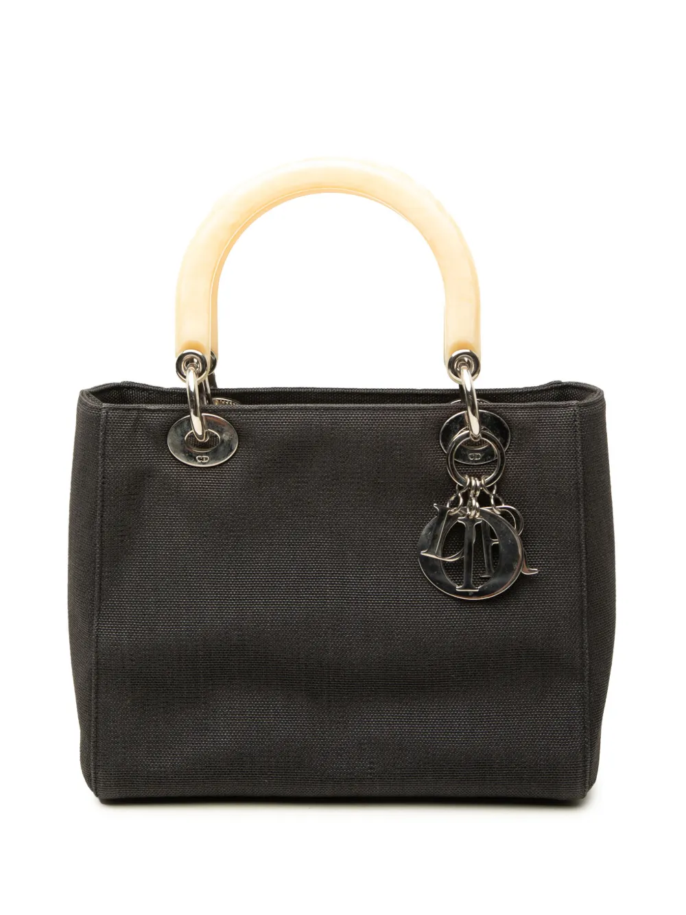 Christian Dior Pre-Owned 1998 mittelgroße Lady Dior Satchel-Tasche aus Canvas - Schwarz