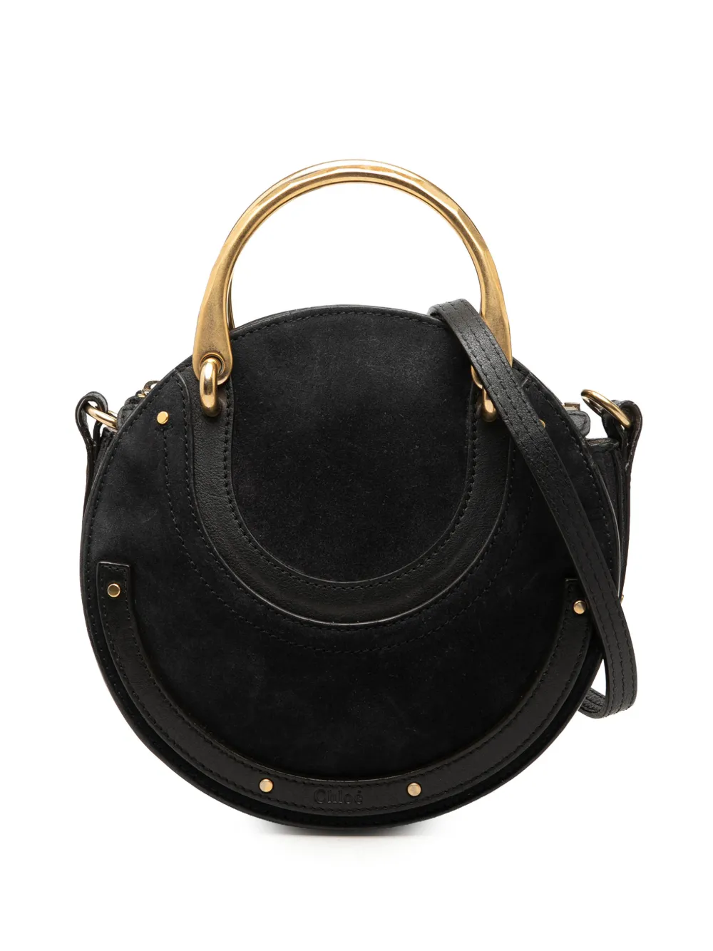 Chloé Pre-Owned 2017 kleine Pixie Satchel-Tasche aus Wildleder und Kalbsleder - Schwarz