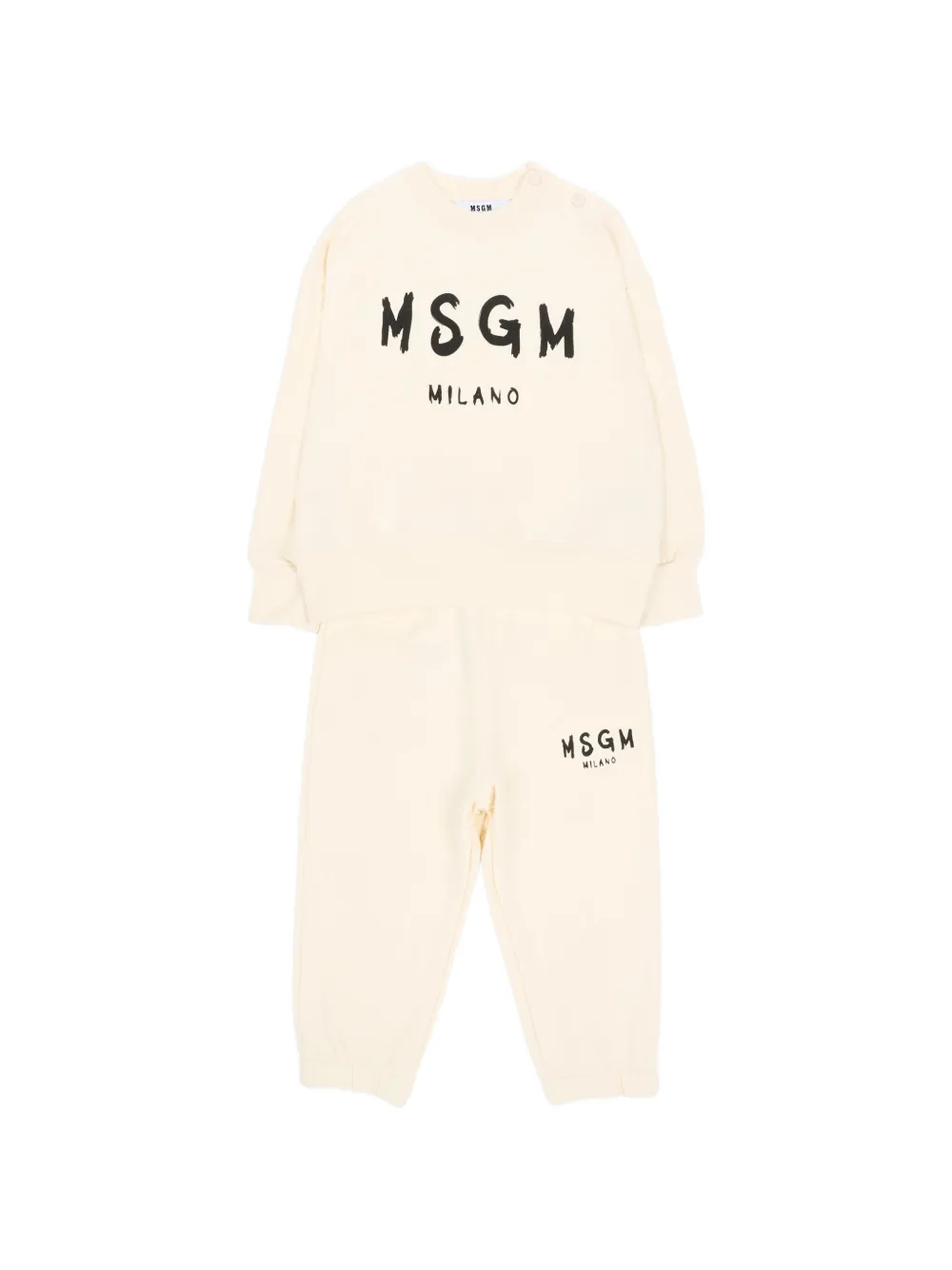 MSGM Kids Jogginghose mit Logo-Print - Weiß